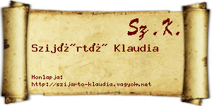 Szijártó Klaudia névjegykártya