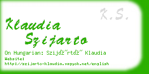 klaudia szijarto business card